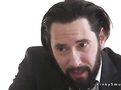 Gaping hole slave gets anal fucked